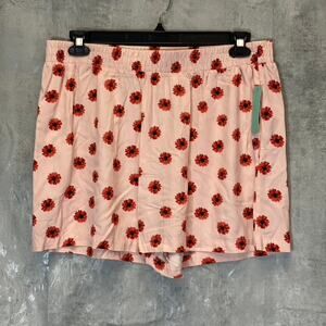 ABOUND Women's Plus Size Pink Daisy Dots Easy Flowy Lightweight Elastic Waist
